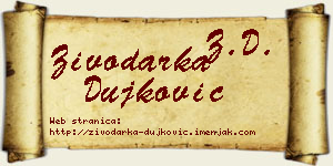 Živodarka Dujković vizit kartica
